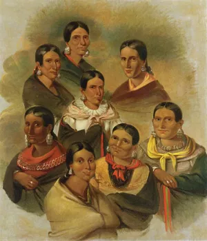 Eight Potawatomi Women by George Winter - Oil Painting Reproduction