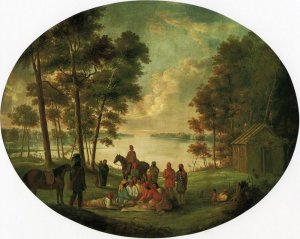 Indians Playing the Moccasin Game Oil painting by George Winter