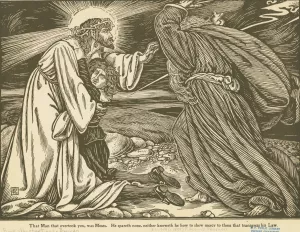 That man that overtook you, was Moses. He spareth none, neither knoweth he how to shew mercy to those that transgress his law. by George Woolliscroft Rhead Oil Painting