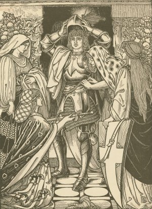 They harnessed him from head to foot with what was of proof, lest perhaps he should meet with assaults in the way by George Woolliscroft Rhead Oil Painting