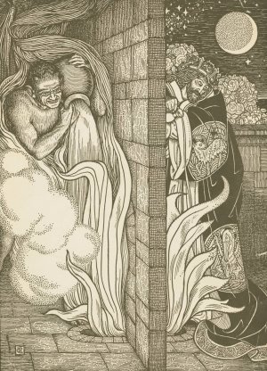 This fire is the work of Grace that is wrought in the heart by George Woolliscroft Rhead Oil Painting
