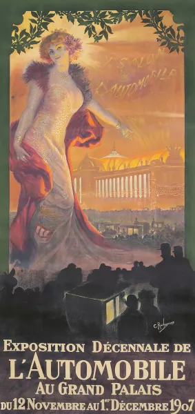 Exposition Decennale de l'Automobile by Georges Antoine Rochegrosse Oil Painting
