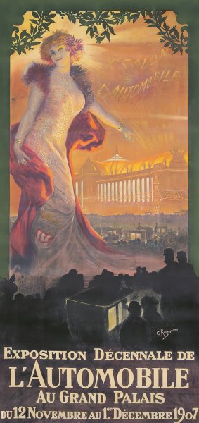Main Product Photo of Exposition Decennale de l'Automobile  Painting by Georges Antoine Rochegrosse
