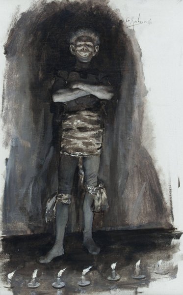Main Product Photo of Gwynplaine. L'Homme qui rit  Painting by Georges Antoine Rochegrosse