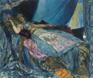 La Princesse Bleue by Georges Antoine Rochegrosse Oil Painting