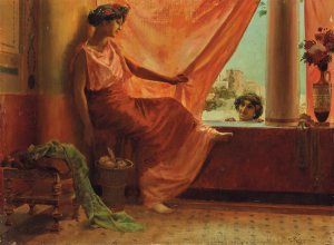 Le Rideau rouge d'Alger by Georges Antoine Rochegrosse Oil Painting