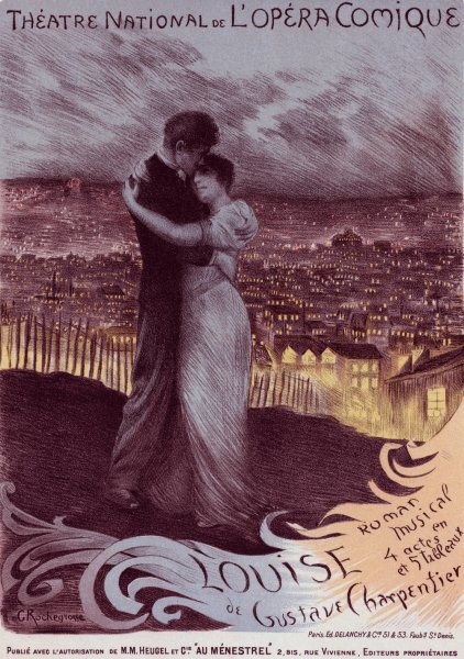 Main Product Photo of L'Opera-Comique 'Louise' Painting by Georges Antoine Rochegrosse
