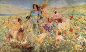 The Knight of the Flowers Oil painting by Georges Antoine Rochegrosse