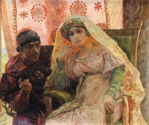 The Secret Discussion by Georges Antoine Rochegrosse Oil Painting