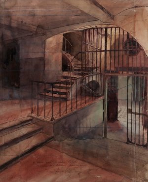 Escalier de prison by Georges Cain Oil Painting
