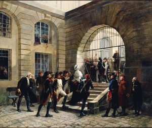 Marie Antoinette leaving the Conciergerie, October 16, 1793 by Georges Cain Oil Painting