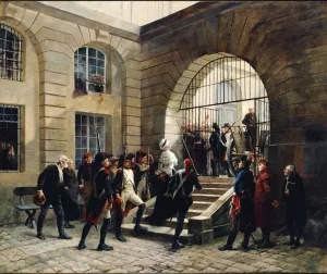 Marie Antoinette leaving the Conciergerie, October 16, 1793 by Georges Cain Oil Painting