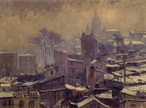 La Neige sur le maquis de Montmartre by Georges Chenard-Huche Oil Painting
