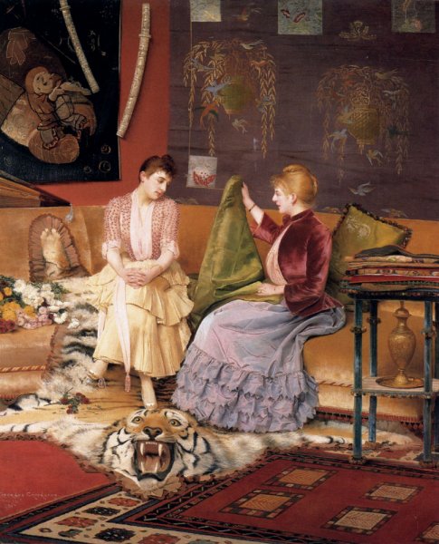 Main Product Photo of A Difficult Decision Painting by Georges Croegaert