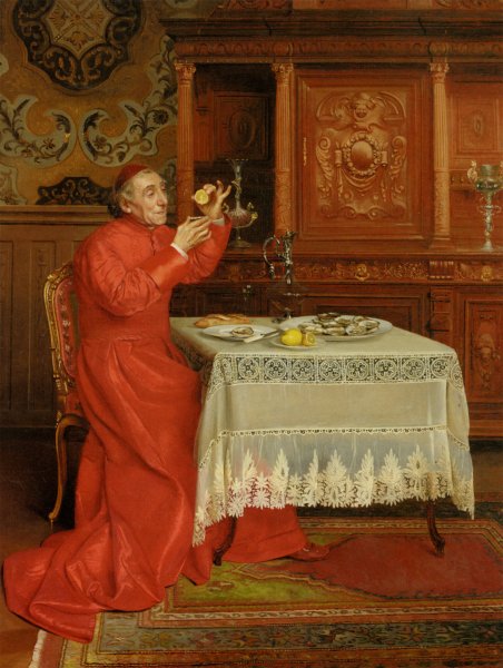 Le Gourmand by Georges Croegaert - Hand-Painted Oil Painting Reproduction
