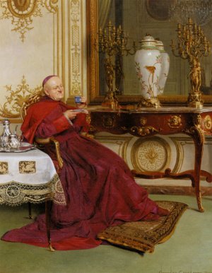 Le Gouter by Georges Croegaert Oil Painting