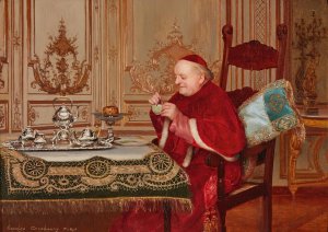Teatime by Georges Croegaert Oil Painting
