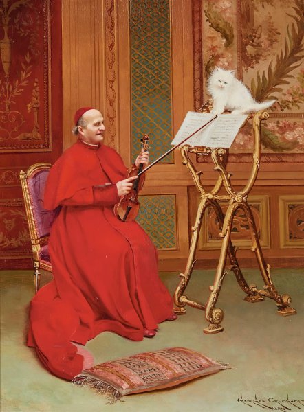 The Favorite by Georges Croegaert - Hand-Painted Oil Painting Reproduction