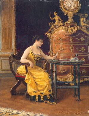 The Letter by Georges Croegaert Oil Painting