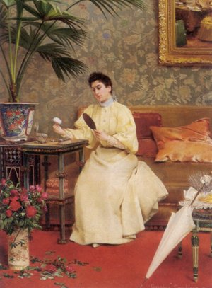 The Powder Puff by Georges Croegaert Oil Painting