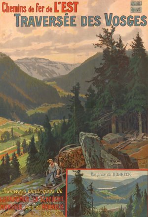 Chemins de fer de l'Est. Traversee des Vosges  by Georges Daubner Oil Painting