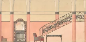 Design for a Hallway with Wrought-iron Details by Georges De Feure Oil Painting