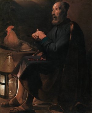 Saint Peter Repentant by Georges De La Tour Oil Painting