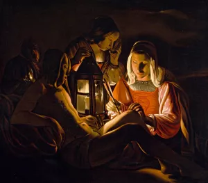 Saint Sebastian Nursed by Saint Irene by Georges De La Tour Oil Painting