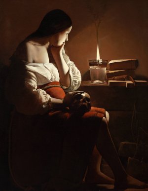 The Magdalen with the Smoking Flame by Georges De La Tour Oil Painting