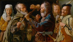 The Musicians'Brawl by Georges De La Tour Oil Painting