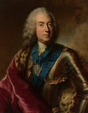 Portrait of Karl August Rex, Saxon minister by Georges Desmarees Oil Painting