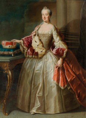 Portrait Of Maria Anna, Duchess Of Bavaria, Nee Princess Of Pfalz- Sulzbach by Georges Desmarees Oil Painting