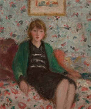 Jeune femme dans l'interieur by Georges D'Espagnat Oil Painting