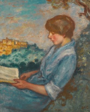 La Lecture En Plein Air by Georges D'Espagnat Oil Painting