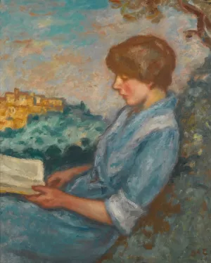 La Lecture En Plein Air by Georges D'Espagnat Oil Painting