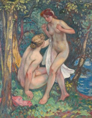 Les deux baigneuses by Georges D'Espagnat Oil Painting