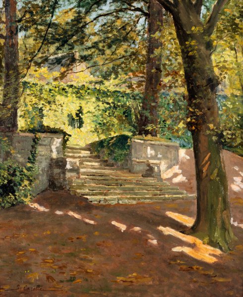 Main Product Photo of Les Anciennes Eaux De Passy  Painting by Georges-Emile Carette