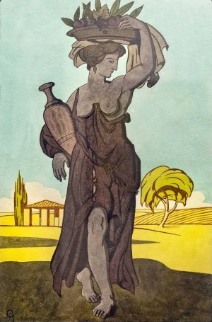 Ceres in the fields by Georges Gaudion Oil Painting