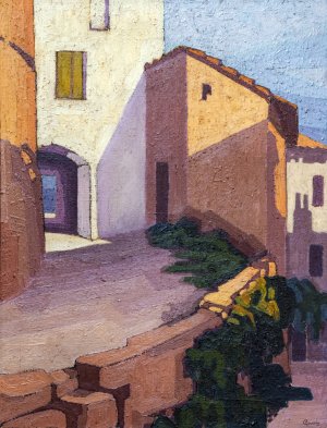 Houses in Puycelsi by Georges Gaudion Oil Painting