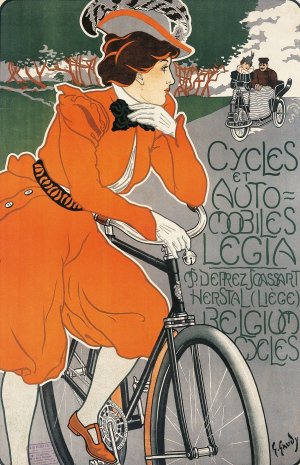 Cycles et Automobiles Legia by Georges Gaudy Oil Painting