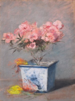 L'Azalee rose by Georges Hugo Oil Painting