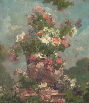 Fleurs by Georges Jeannin Oil Painting