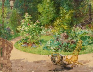 Le jardin de l'avenue d'Eylau by Georges Jeannin Oil Painting