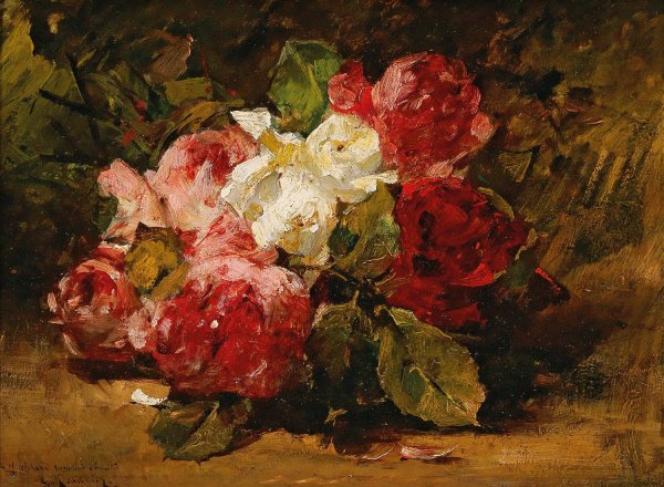 Roses III by Georges Jeannin - Hand-Painted Oil Painting Reproduction
