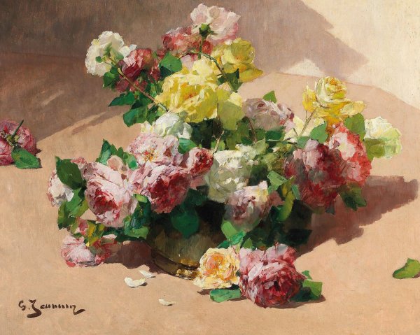 Roses by Georges Jeannin - Hand-Painted Oil Painting Reproduction
