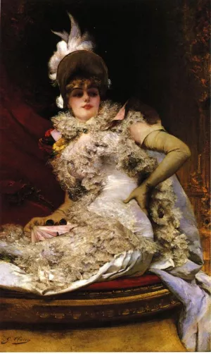 At the Opera by Georges Jules Victor Clairin - Oil Painting Reproduction