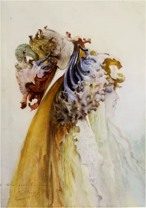 Buste De Femme De Profil by Georges Jules Victor Clairin Oil Painting