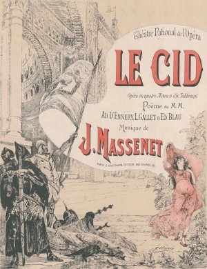 Cartel de la opera de Massenet, El Cid by Georges Jules Victor Clairin Oil Painting