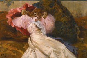 Femme Allongee by Georges Jules Victor Clairin Oil Painting