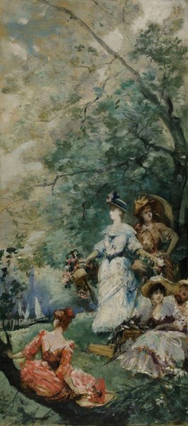Main Product Photo of Fete champetre aux environs de Paris  Painting by Georges Jules Victor Clairin